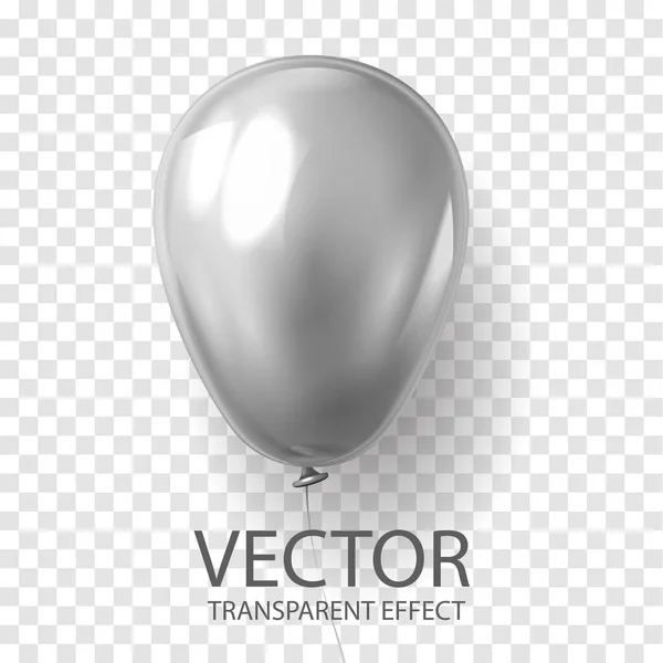 Realista Renderizar Gris Plata Globo Vector Stock Ilustración Aislada Sobre — Vector de stock