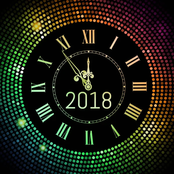 Πρωτοχρονιάτικο 2017 Φόντο Εορτασμού Χρωματισμένο Κύκλο Ντίσκο Μοτίβο Φόντο Τον — Διανυσματικό Αρχείο