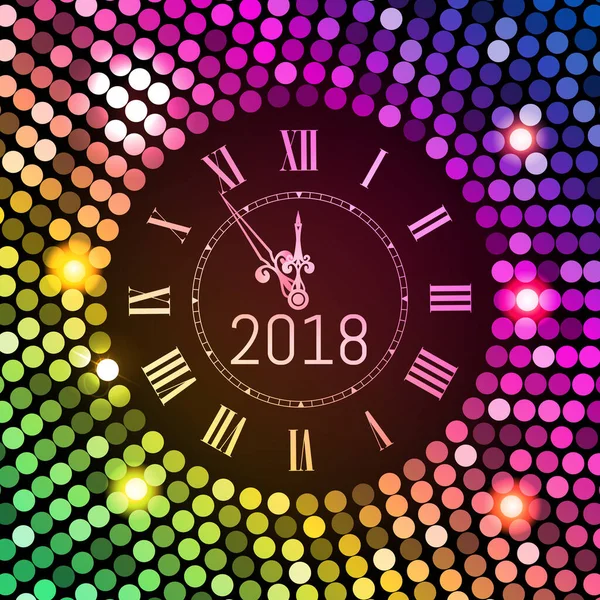 Ano Novo 2017 Fundo Celebração Círculo Colorido Disco Fundo Padrão — Vetor de Stock