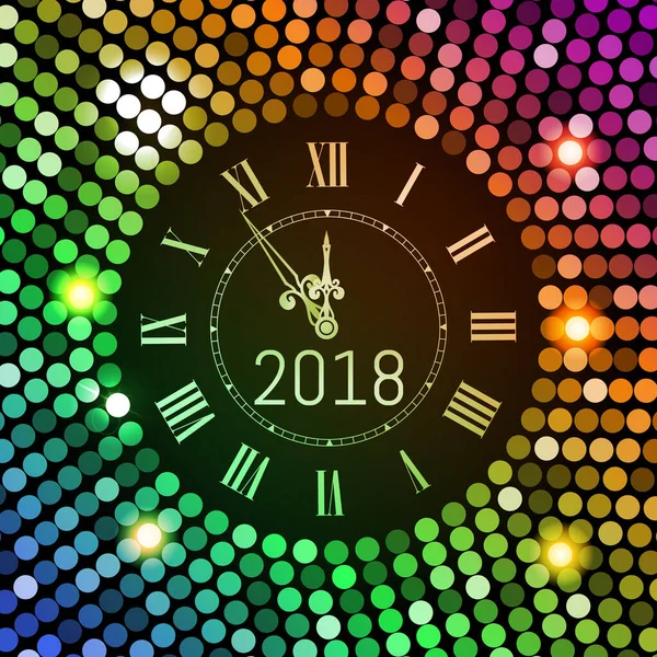 Ano Novo 2017 Fundo Celebração Círculo Colorido Disco Fundo Padrão — Vetor de Stock