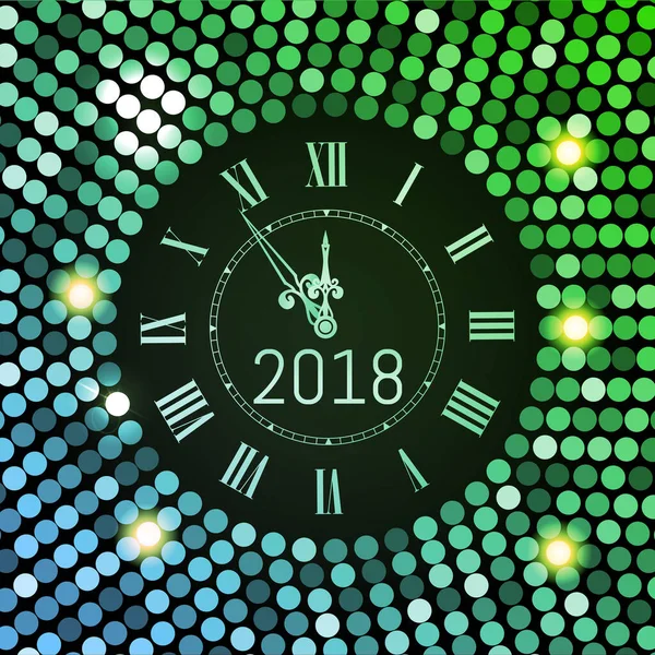 Nowy Rok 2017 Tle Uroczystości Zielone Cekiny Disco Wzór Tła — Wektor stockowy