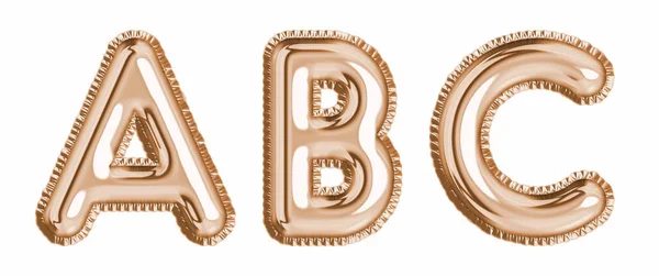 Palloncino Oro Alfabeto Set Lettera Realistico Illustrazione Metallico Oro Rosa — Vettoriale Stock