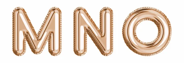Gold Foil Balloon Alphabet Set Letter Realistic Illustration Metallic Pink — Stock Vector