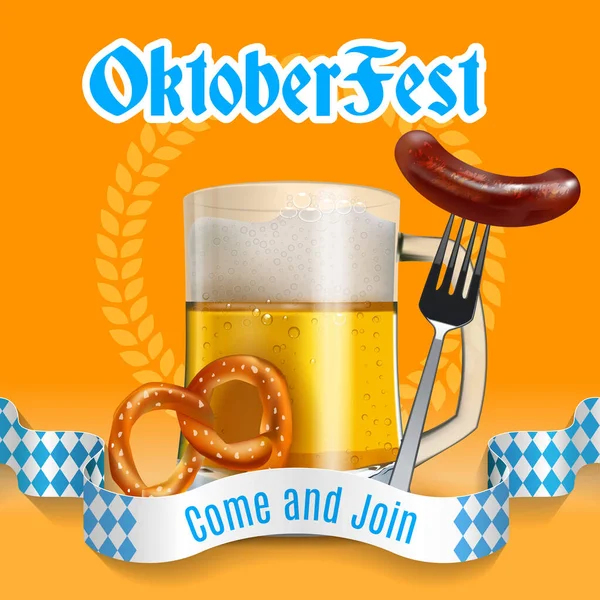 Affiche Festival Bière Oktoberfest Illustration Vectorielle Spe — Image vectorielle