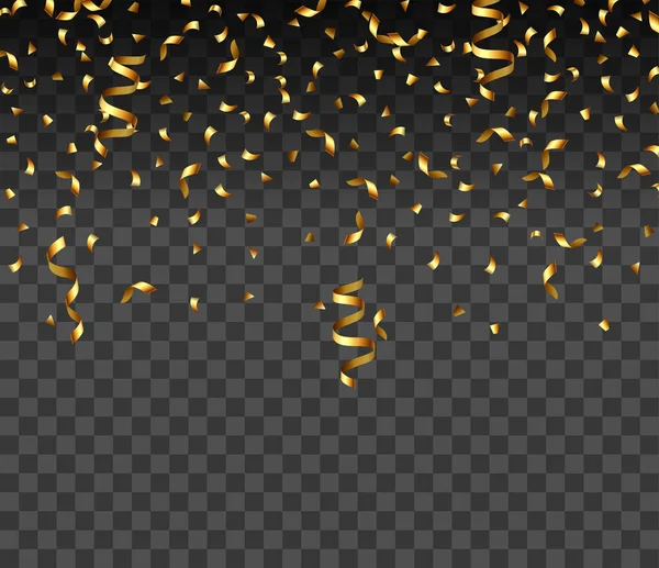 Goldene Konfettiexplosion Glitzernde Textur Goldkörnige Abstrakte Textur Auf Schwarzem Transparentem — Stockvektor
