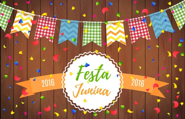 Festa Junina Parti Karşılama Tasarımı Festa Junina Brezilya Festivali Folklor — Stok Vektör