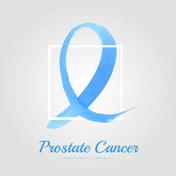 Blue Ribbon Conscientização Sobre Câncer Próstata Conceito Dia Mundial Câncer — Vetor de Stock