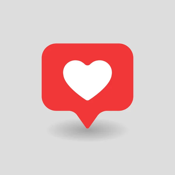 Kırmızı Kalp Simgesi Bildirimi Insta Simgesini Takip Instagram Kalp Ikonu — Stok Vektör