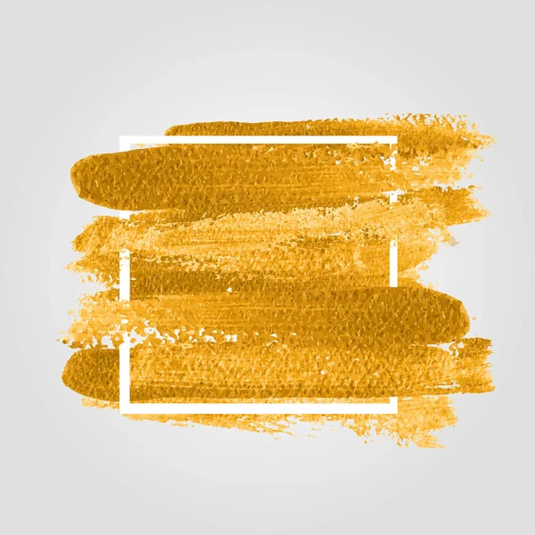 Zlatý Čtvercový Akrylátový Plakát Prostor Pro Psaní Textu Nebo Inspirativní — Stockový vektor