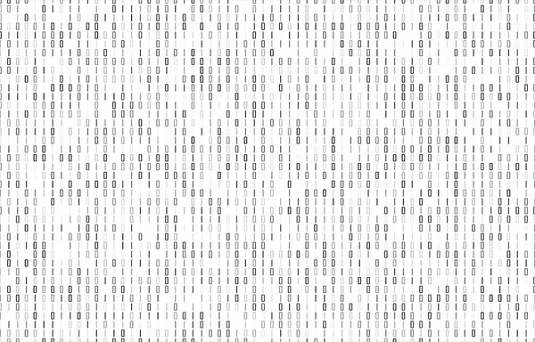 Stream Code Binaire Fond Noir Blanc Avec Deux Chiffres Binaires — Image vectorielle