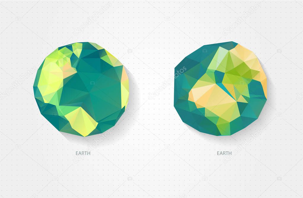 Planet Earth Low Poly Geometry Vector