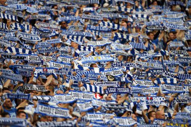 Lech Poznan football supporters. clipart