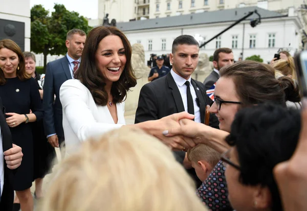 William and Kate Visit in Poland — Stock Photo, Image