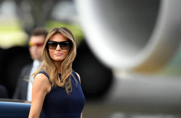 Donald Trump ja Melania Trump vierailulla Puolassa — kuvapankkivalokuva