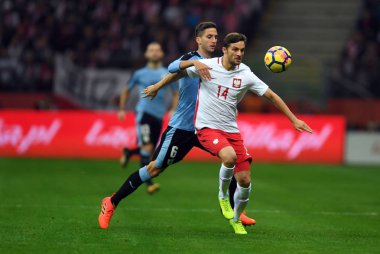 10 Kasım, 2017 - Varşova, Polonya: dostluk maçı oyunu daha önce Dünya Kupası Rusya 2018 Polonya - Uruguay