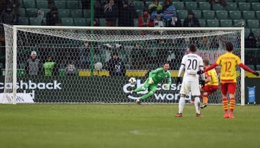 27 Şubat 2018 - Varşova, Polonya: Polonya ilave Ligi loto Ekstraklasa futbol maçı Legia Warszawa - Jagiellonia Bialysto