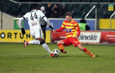 27 Şubat 2018 - Varşova, Polonya: Polonya ilave Ligi loto Ekstraklasa futbol maçı Legia Warszawa - Jagiellonia Bialysto