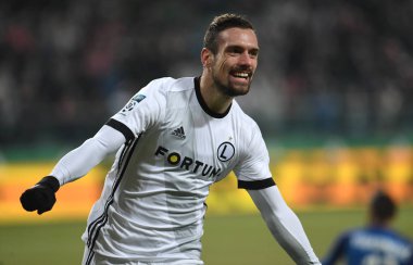 04 Mart 2018 - Varşova, Polonya: Polonya ilave Ligi loto Ekstraklasa futbol maçı Legia Warszawa - Lech Pozna
