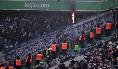 04 Mart 2018 - Varşova, Polonya: Polonya ilave Ligi loto Ekstraklasa futbol maçı Legia Warszawa - Lech Pozna