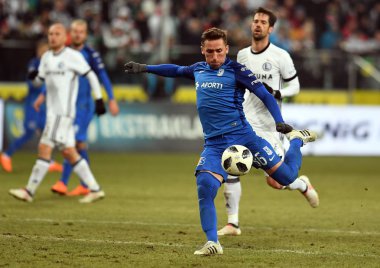 04 Mart 2018 - Varşova, Polonya: Polonya ilave Ligi loto Ekstraklasa futbol maçı Legia Warszawa - Lech Pozna