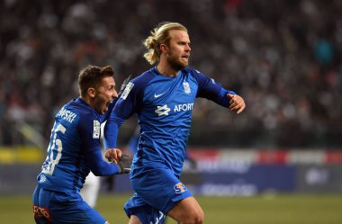04 Mart 2018 - Varşova, Polonya: Polonya ilave Ligi loto Ekstraklasa futbol maçı Legia Warszawa - Lech Pozna