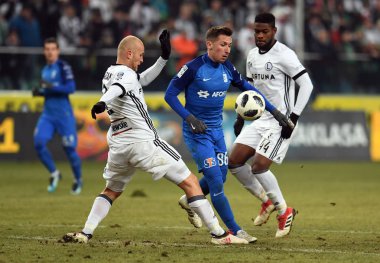04 Mart 2018 - Varşova, Polonya: Polonya ilave Ligi loto Ekstraklasa futbol maçı Legia Warszawa - Lech Pozna