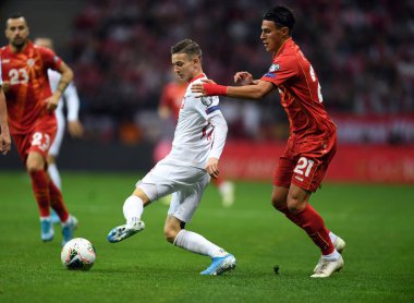 Varşova, Polonya, 13 Ekim 2019: Euro 2020 eleme turu, grup safhası, Polonya Makedonya ile Pge Narodowy 'da 2: 0 kazandı
