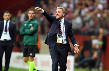 Varşova, Polonya, 13 Ekim 2019: Euro 2020 eleme turu, grup safhası, Polonya Makedonya ile Pge Narodowy 'da 2: 0 kazandı