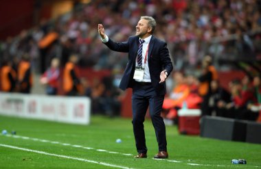 Varşova, Polonya, 13 Ekim 2019: Euro 2020 eleme turu, grup safhası, Polonya Makedonya ile Pge Narodowy 'da 2: 0 kazandı