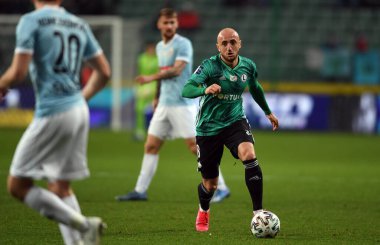 Varşova, Polonya, 08 Mart 2020: Legia Warszawa ile Piast Gliwice, Valeriane Gvilia (Legia Warszawa) 