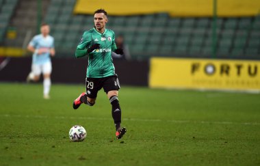 Varşova, Polonya, 08 Mart 2020: Polonya Süper Ligi Ekstraklasa futbol maçı Legia Warszawa ve Piast Gliwice, Marco Vesoviç (Legia Warszawa) 