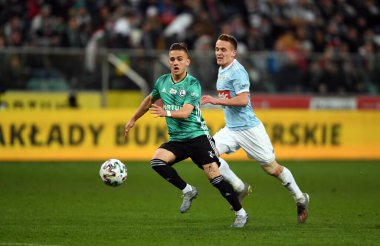 Varşova, Polonya, 08 Mart 2020: Legia Warszawa ile Piast Gliwice arasındaki Polonya Süper Ligi Ekstraklasa futbol maçı, Michal Karbownik (Legia Warszawa)