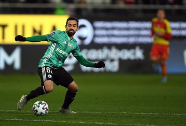 Varşova, Polonya, 22 Şubat 2020: Polonya Süper Ligi Ekstraklasa futbol maçı: Legia Warszawa - Jagiellonia Bialystok, Luquinhas (Legia Warszawa) 