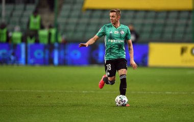 Varşova, Polonya, 22 Şubat 2020: Polonya Süper Ligi Ekstraklasa futbol maçı: Legia Warszawa - Jagiellonia Bialystok, Arvydas Novikovas (Legia Warszawa) 