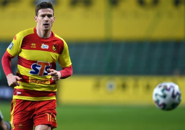 Varşova, Polonya, 22 Şubat 2020: Polonya Süper Ligi Ekstraklasa futbol maçı: Legia Warszawa - Jagiellonia Bialystok, Ivan Runje (Jagiellonia)) 