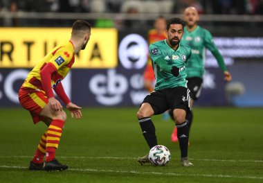 Varşova, Polonya, 22 Şubat 2020: Polonya Süper Ligi Ekstraklasa futbol maçı: Legia Warszawa - Jagiellonia Bialystok, Luquinhas (Legia Warszawa) 