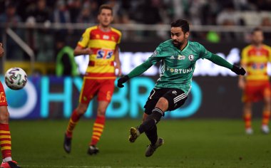 Varşova, Polonya, 22 Şubat 2020: Polonya Süper Ligi Ekstraklasa futbol maçı: Legia Warszawa - Jagiellonia Bialystok, Luquinhas (Legia Warszawa) 
