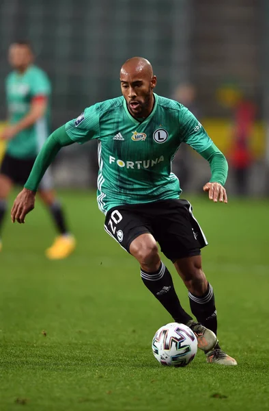 Varşova, Polonya, 22 Şubat 2020: Polonya Süper Ligi Ekstraklasa futbol maçı: Legia Warszawa - Jagiellonia Bialystok, Jose Kante (Legia Warszawa) 