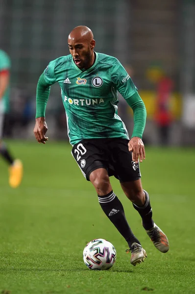Varşova, Polonya, 22 Şubat 2020: Polonya Süper Ligi Ekstraklasa futbol maçı: Legia Warszawa - Jagiellonia Bialystok, Jose Kante (Legia Warszawa) 