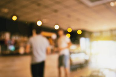 Bulanık kafe iç. Soyut defokus arka plan 