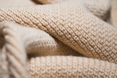 Örgü kumaş dokusu arka plan olarak kapanır. Soyut arkaplan.