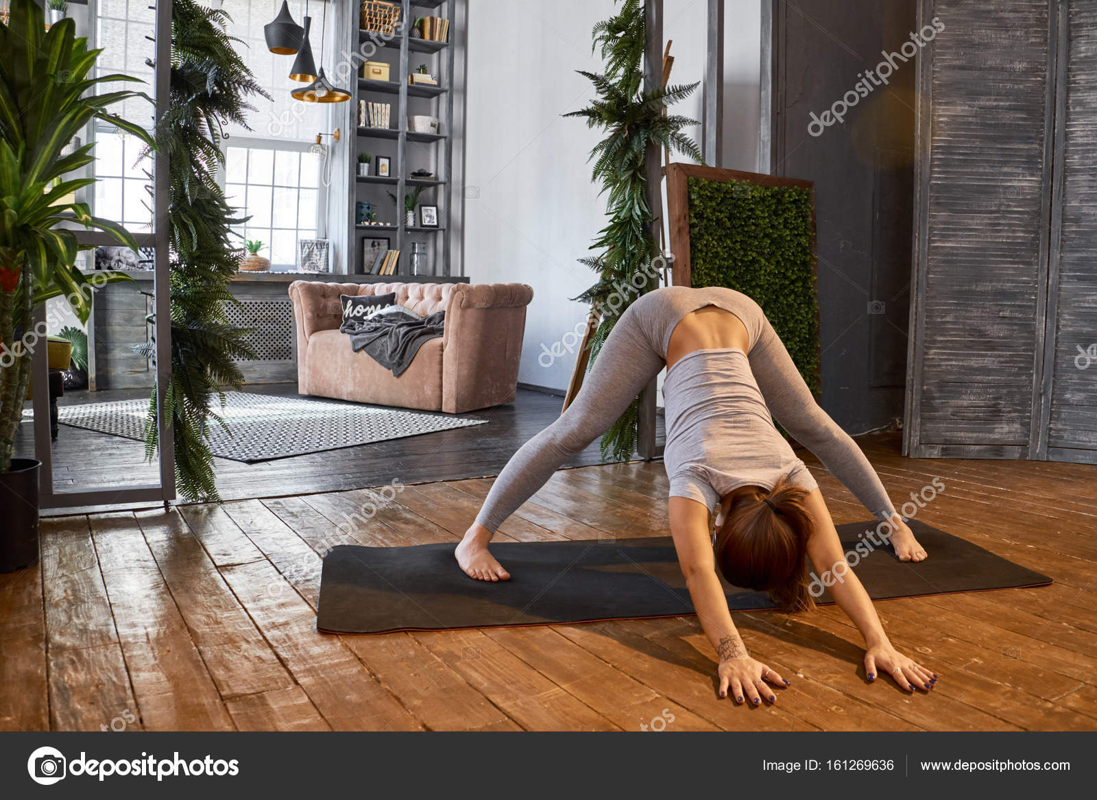 Experienced woman practicing advanced yoga asana - a Royalty Free Stock  Photo from Photocase