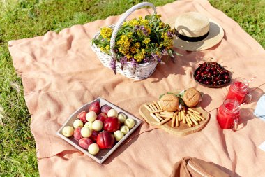 Çimenlerin üzerinde Parkta piknik 