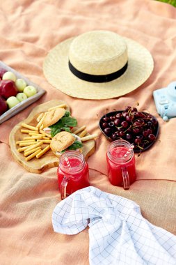 Çimenlerin üzerinde Parkta piknik 
