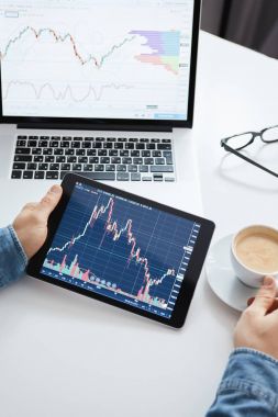 Yatırımcı hisse senedi piyasasının tablet değişiklik izlerken