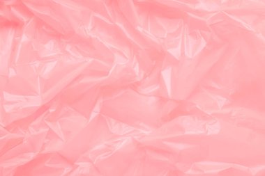 Pembe Plastik Çöp Torbasının Dokusunu Kapat. Pembe Politilen