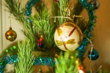 Soyut arkaplanda Noel süslemesi