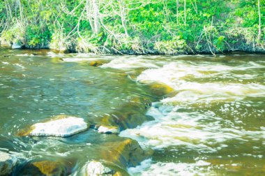 Nehirde küçük bir şelale