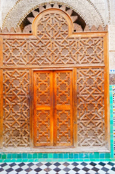 Old wooden door to the mosque in Arabic style