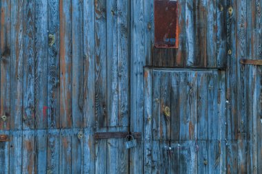 Kış sokakta eski ahşap arka plan